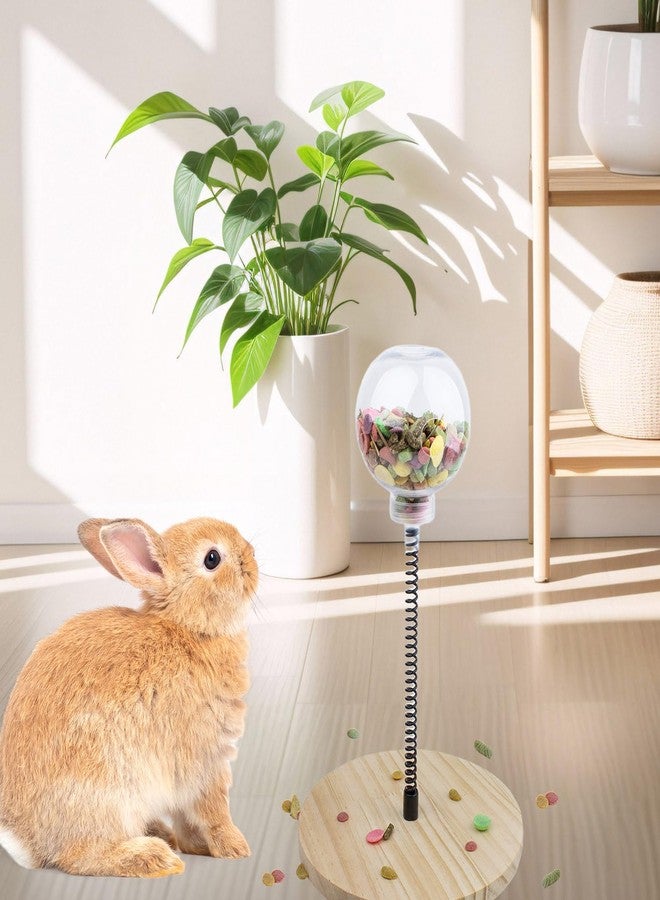 FlidRunest Rabbit Foraging Ball with Wooden Base, Interactive Slow Feed Treat Ball Release Puzzle Toy for Rabbit, Feeder Boredom Busting Fun Maintain Your Bunny Entertained - Image 3